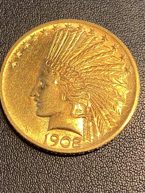 1908 $10 Gold Indian Coin (1 of 2)