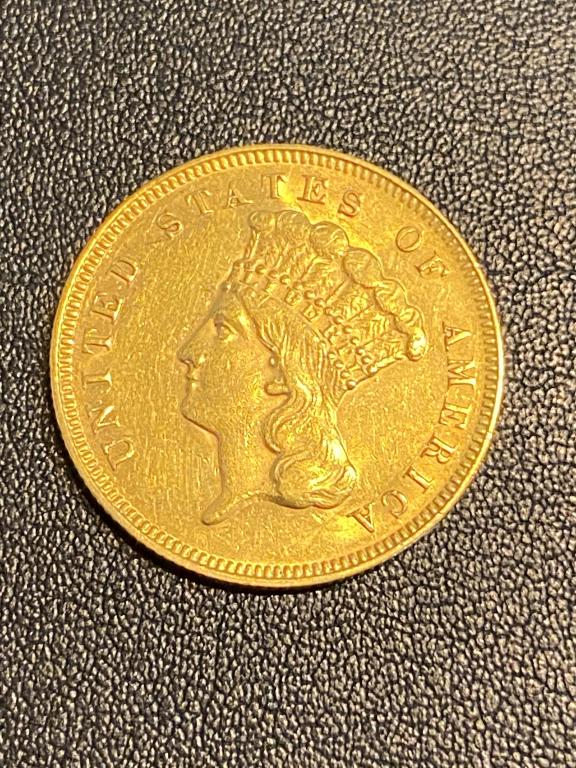 RARE 1878 $3 Gold Princess Coin (1 of 2)