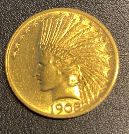 1908 $10 Gold Indian Coin (1 of 2)