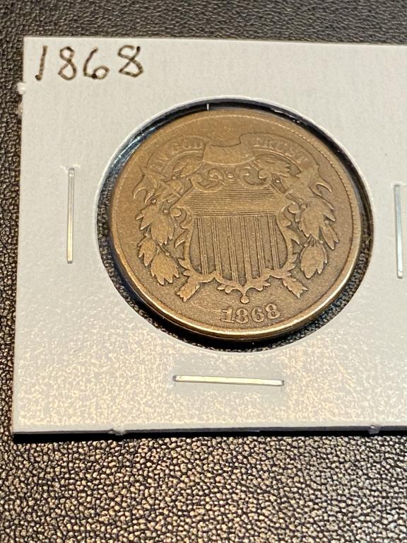 1868 VF-XF Grade 2 Cent Coin (1 of 2)