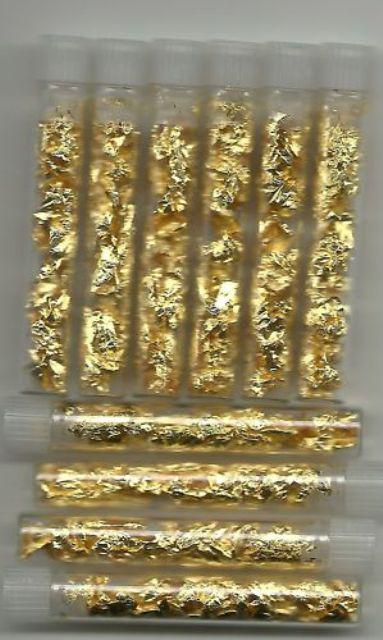 10 pcs. Gold Leaf Scraps Vials - NON BULLION (1 of 1)