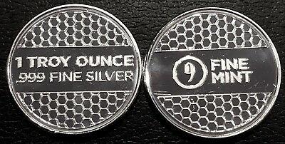 1 oz. 9fine Mint Honeycomb Design Silver Round (1 of 1)