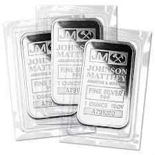 (5) Johnson Matthey 1 oz. Silver Bars VINTAGE (1 of 1)