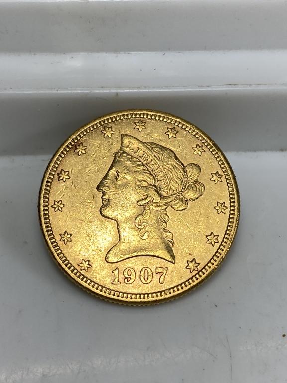 1907 S $10 Gold Liberty Better Date Coin (1 of 2)