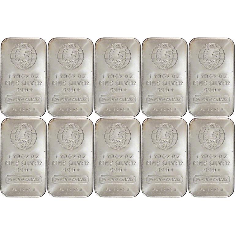 (10) Englehard 1 oz. Silver Bars (1 of 1)