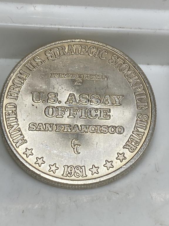 1981 San Francisco Assayers 1 oz Silver Round (1 of 2)