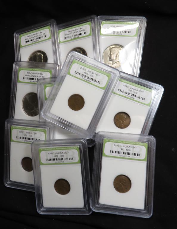 10 pcs.  Coin Collection - 5 Halves - 5 Wheats - (1 of 4)
