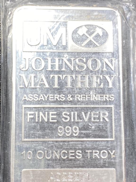 10 oz. Johnson Matthey Silver Bar (1 of 2)