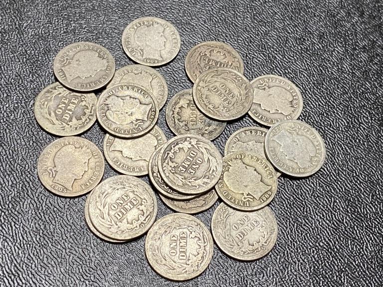 20 pcs. Barber Dimes - Mixed Dates (1 of 2)
