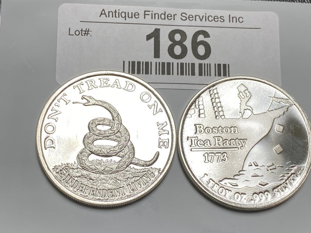 2 pcs. Silver DTOM 1 oz. Rounds (1 of 1)