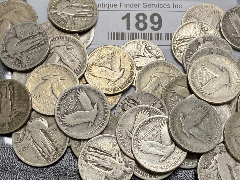 40 pcs. Better Grade Standing Liberty Halves (1 of 2)