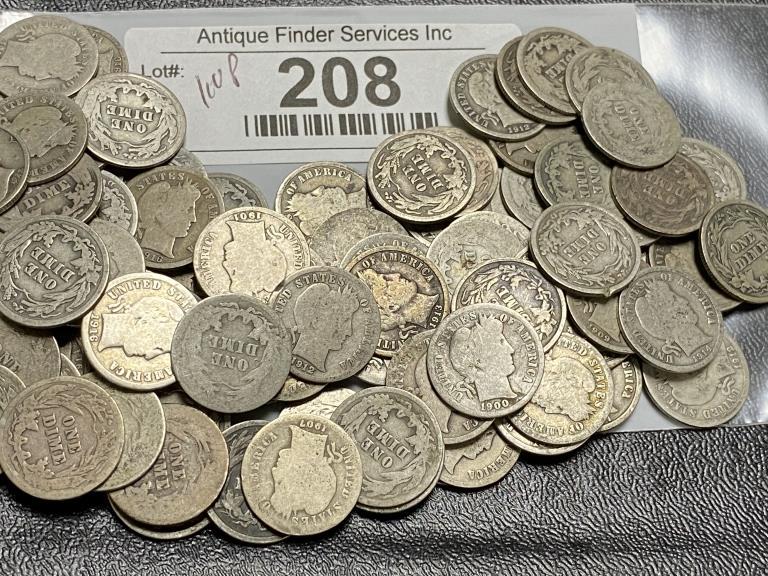 100 pcs. Barber Dimes - Better Grades (1 of 2)