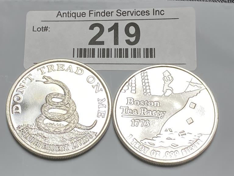 (2) Private Mint 1 oz Silver Rounds (1 of 1)