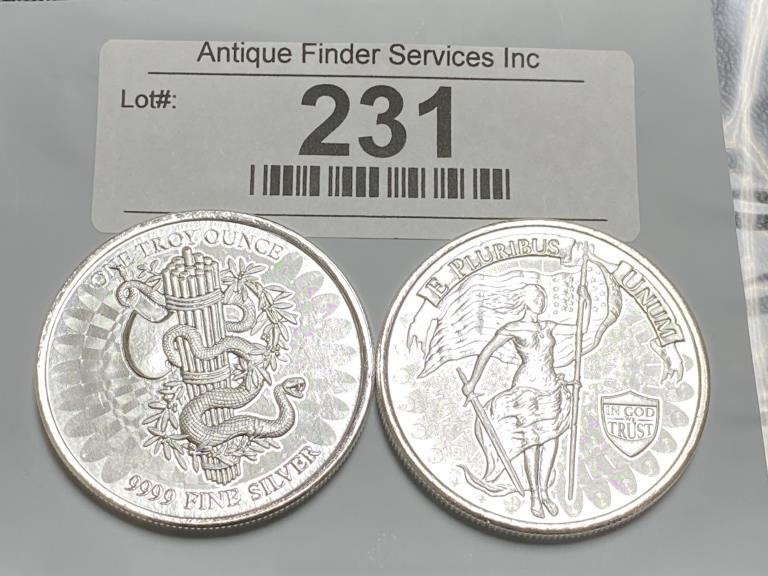 (2) Private Mint 1 oz. Silver Rounds (1 of 1)
