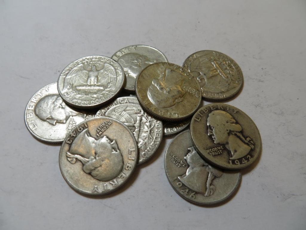10 pcs. 90% Silver Washington Quarters (1 of 1)