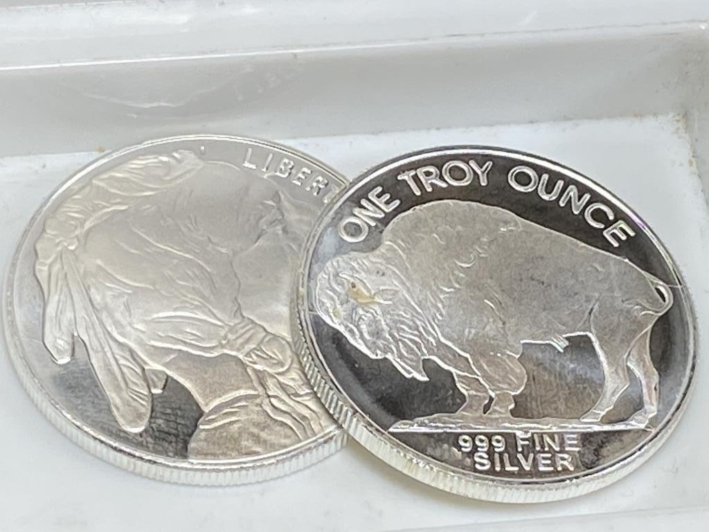 (2) 1 oz. Buffalo Design Silver Rounds (1 of 2)