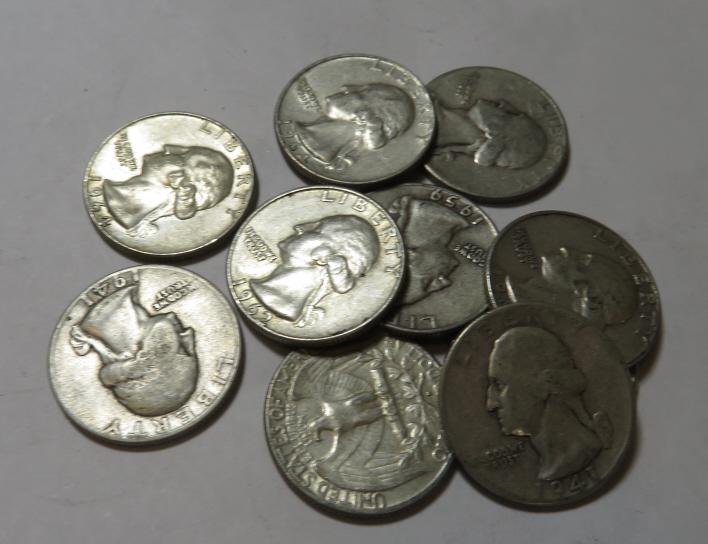10 pcs. Washington Quarters 90% Silver (1 of 1)