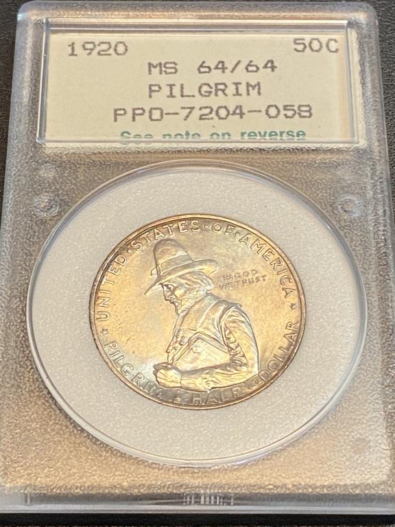 1920 MS 64 Slabbed Pilgrim Half Dollar (1 of 2)