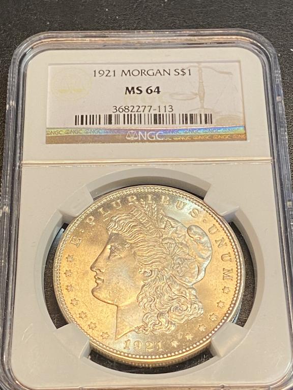 1921 Morgan MS 64 NGC Morgan Silver Dollar (1 of 2)