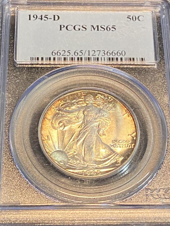 1945 d MS 65 PCGS Walking Liberty Half Dollar (1 of 2)