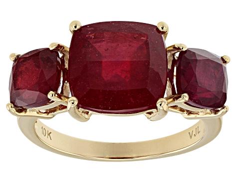 7.55 tcw Natural Earth Mined Ruby Ring 10K YG (1 of 2)