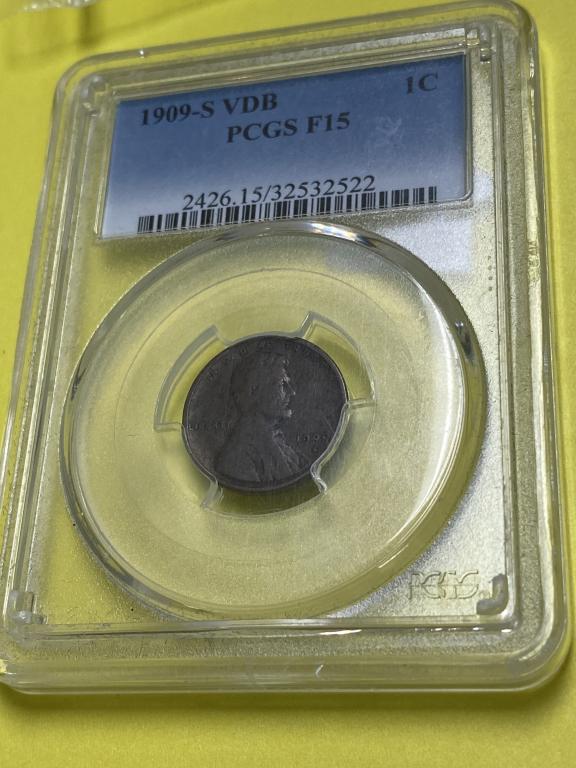 1909 S VDB KEY DATE Lincoon Wheat Cent F15 (1 of 3)