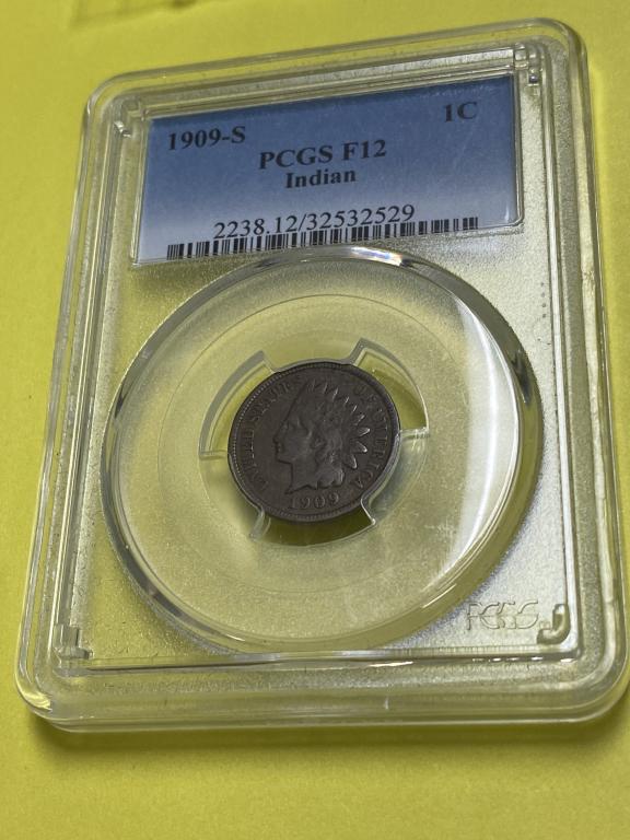 1909 S Better Date Indian Head Cent F12 PCGS (1 of 3)