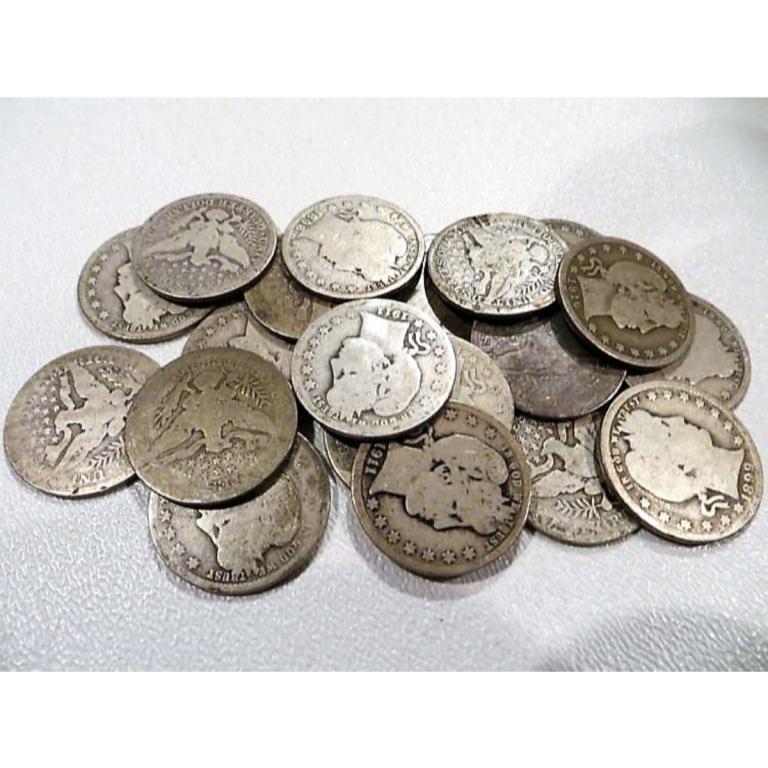$5 Face Value Barber Quarters - 20 pcs. 90% (1 of 2)