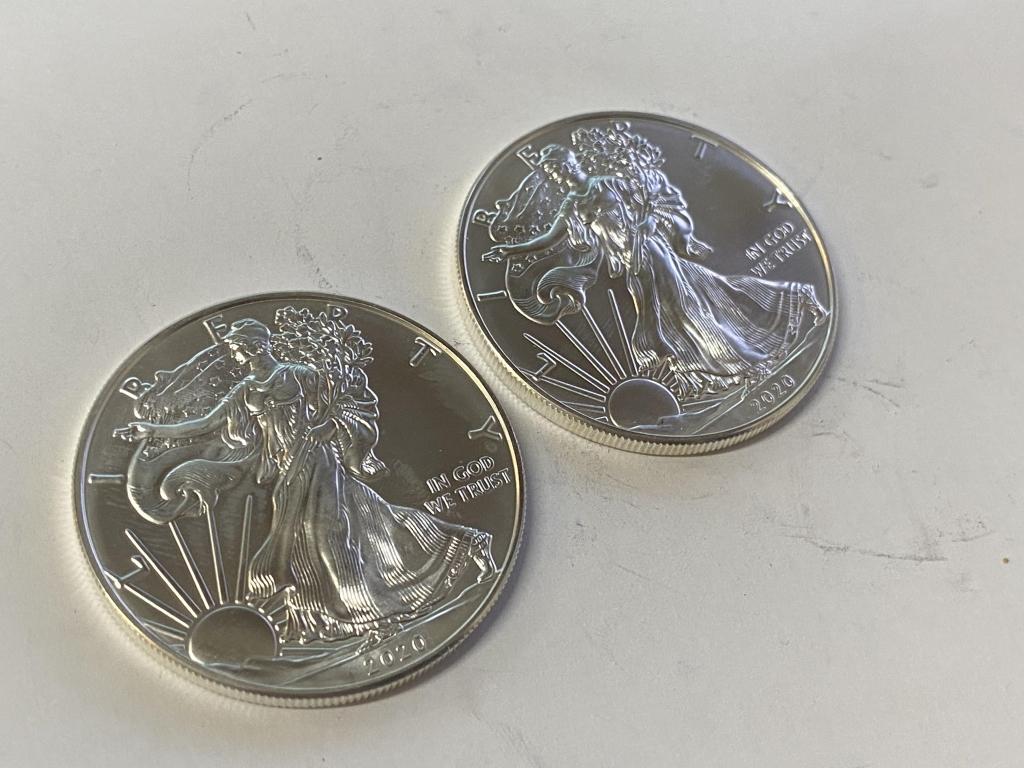 (2) 2020 US Silver Eagles - (1 of 1)