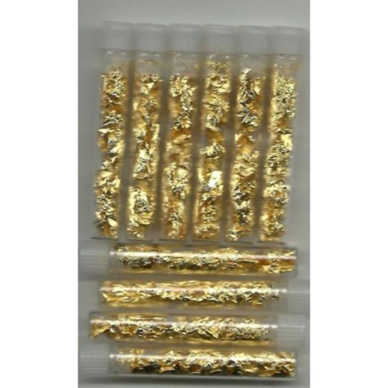 (10) NON BULLION Gold Leaf Scrap Vials (1 of 1)