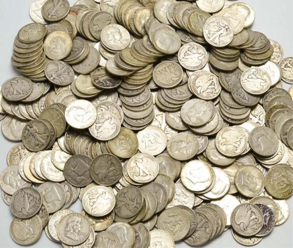 $10 face Value -90% Silver Franklin Halves (1 of 1)