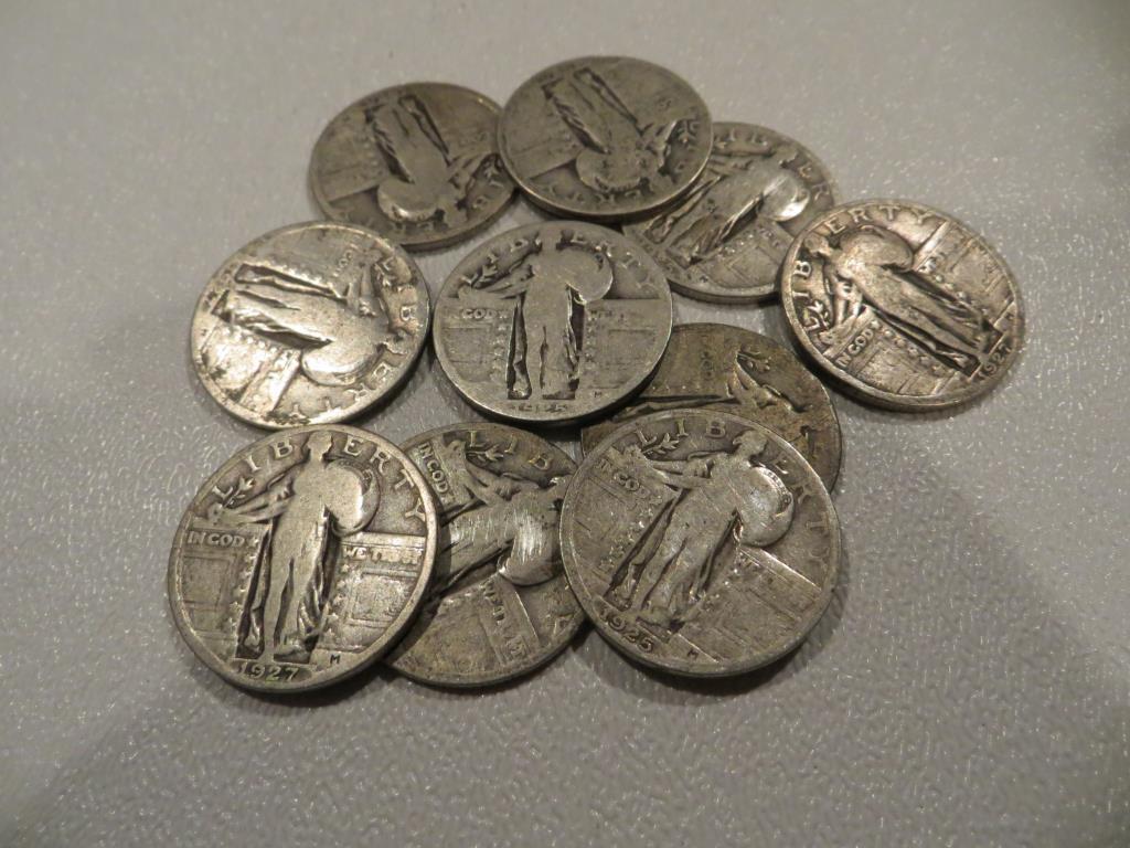 (10) Standing Liberty Quarters G-VG (1 of 1)