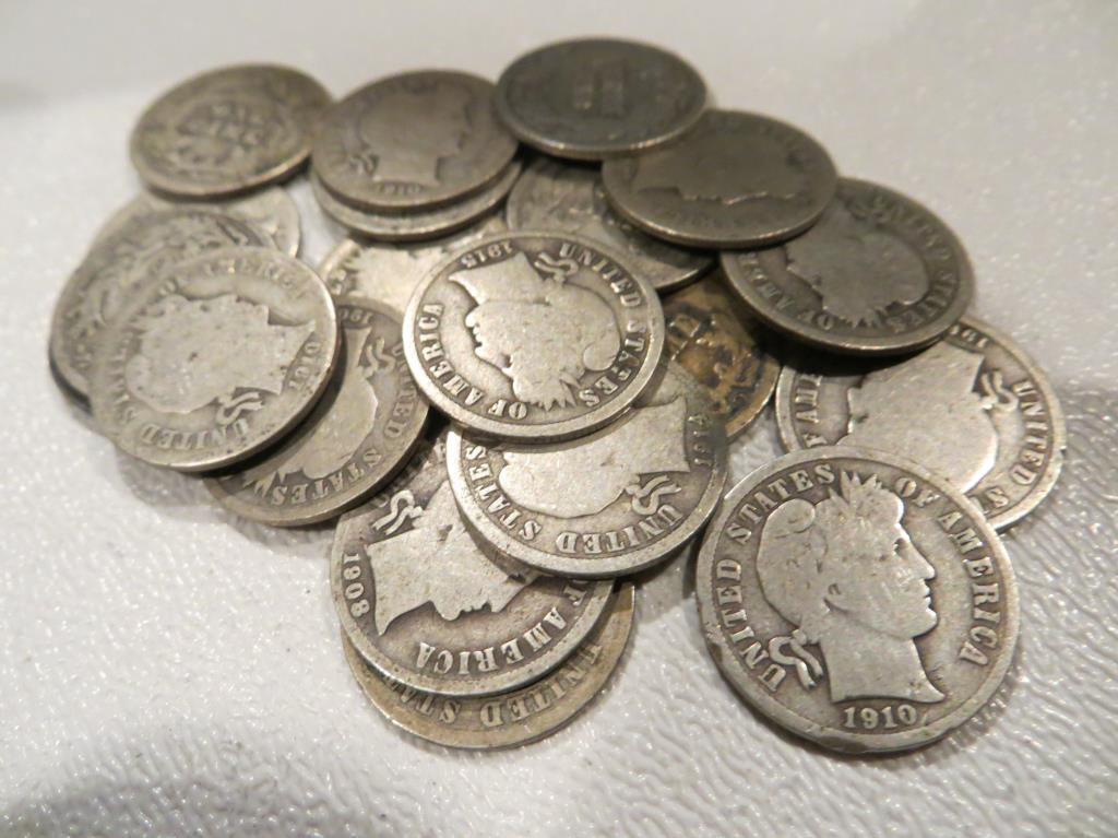 Lot of 20 Barber Dimes (1 of 1)