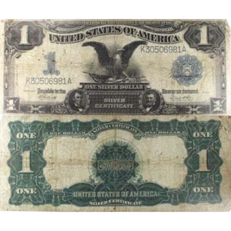 1899 US Black Eagle Silver Certificate G-VG: Item is as described in title. Due to the fact we may have more than one, we use stock photographs for this type of item. You will receive the same type of item described and shown in title.