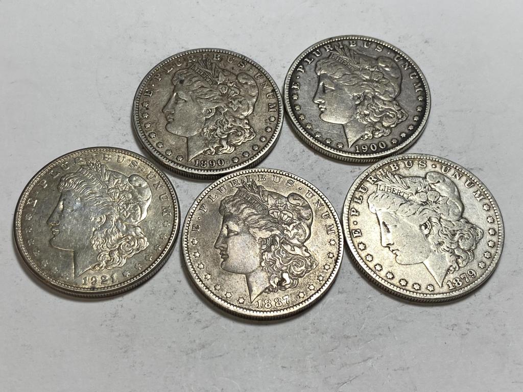 NICE Collectible lot of 5 Morgan Dollars (1 of 2)