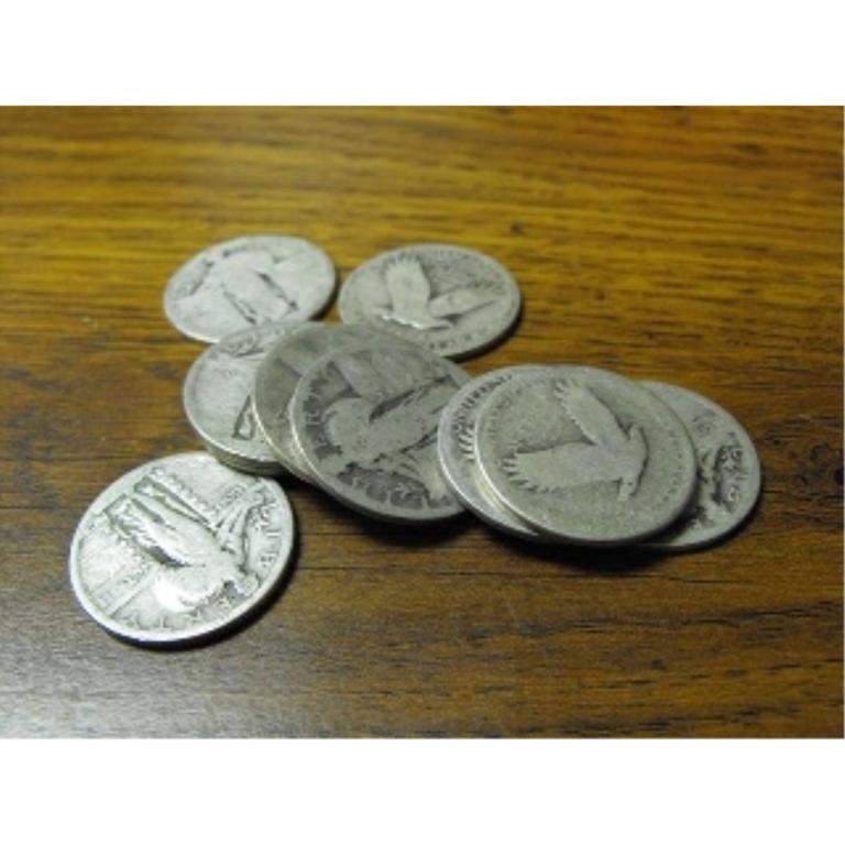 Lot of (10) Standing Liberty Quarters (1 of 1)