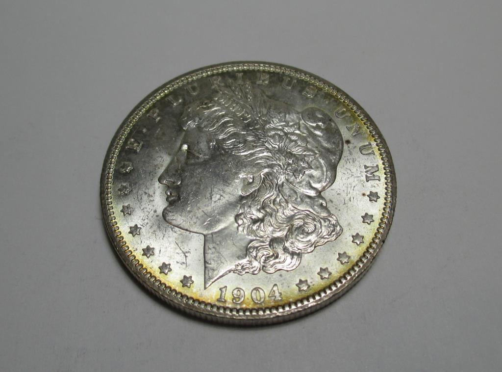 1904 -O Toned Rim BU High Grade Morgan Dollar (1 of 2)