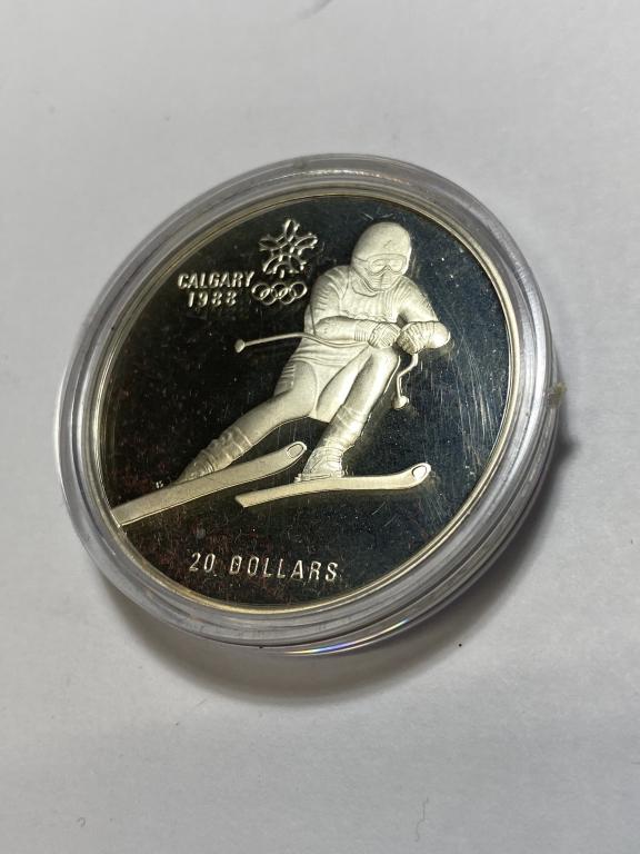 1985 1 oz Canada Silver 1988 Olympic Round (1 of 2)