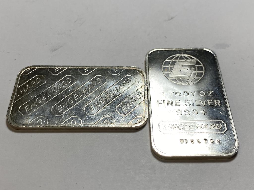 (2) 1 oz. Engelhard Collectible Silver Bars (1 of 1)