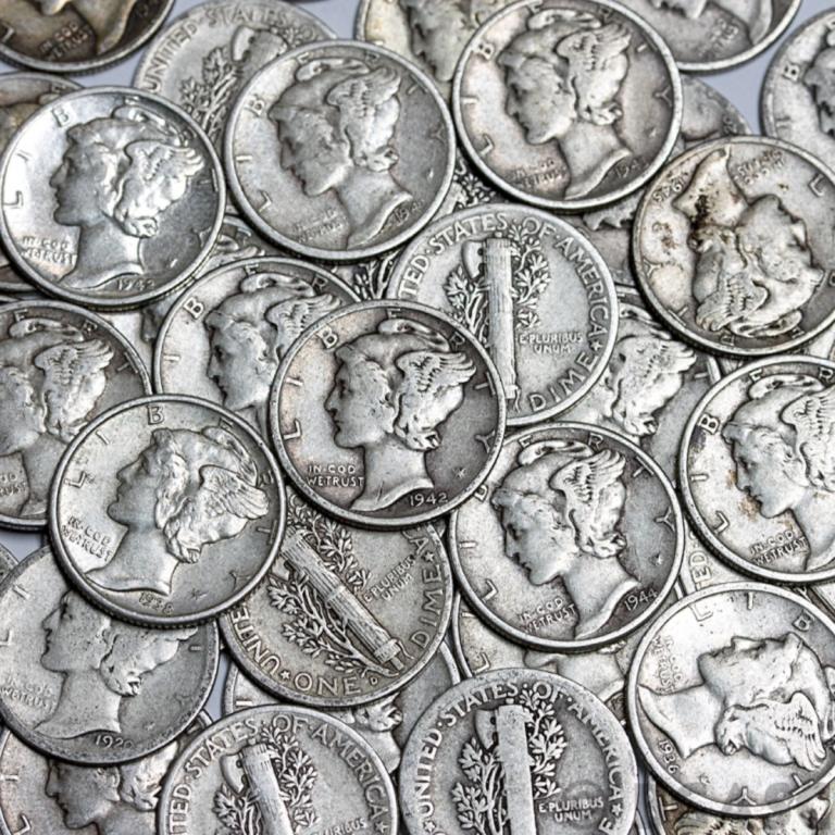 (100) Mercury Dimes - $10 Face Value -90% (1 of 2)