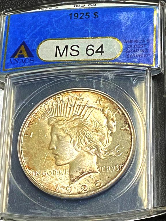1925 MS 64 ANACS Peace Silver Dollar (1 of 2)