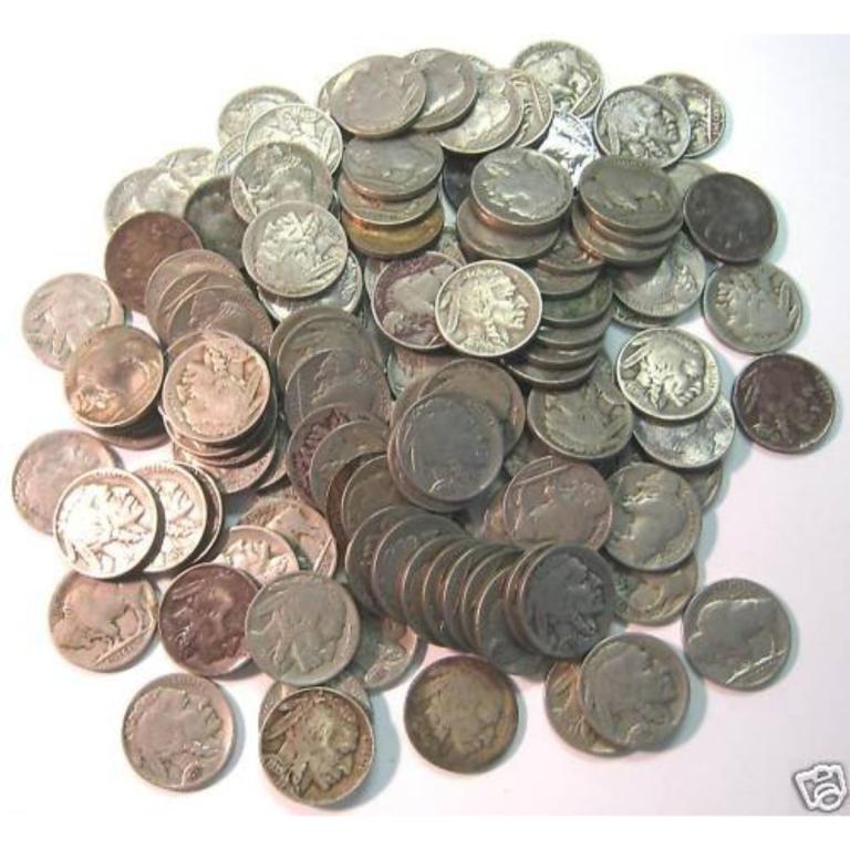 100 Full Date Buffalo Nickels (1 of 1)