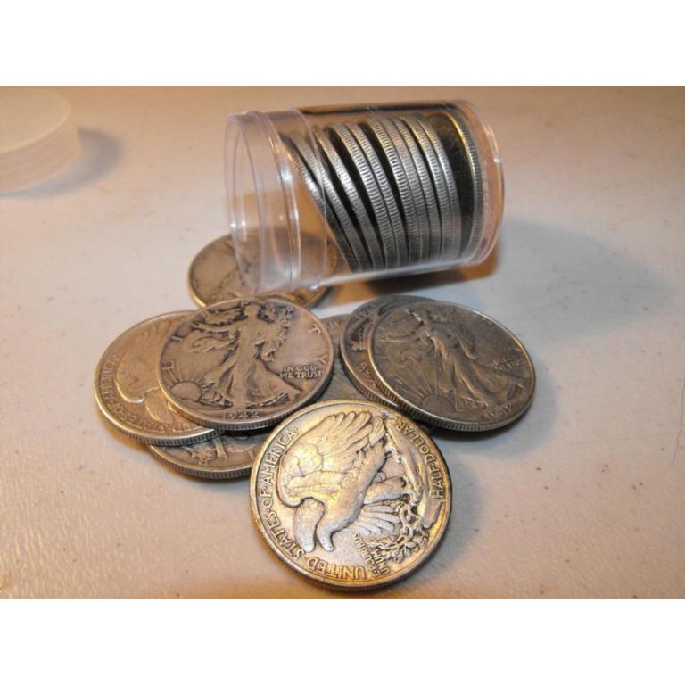 (20) Walking Liberty Half Dollars  in roll tube (1 of 1)