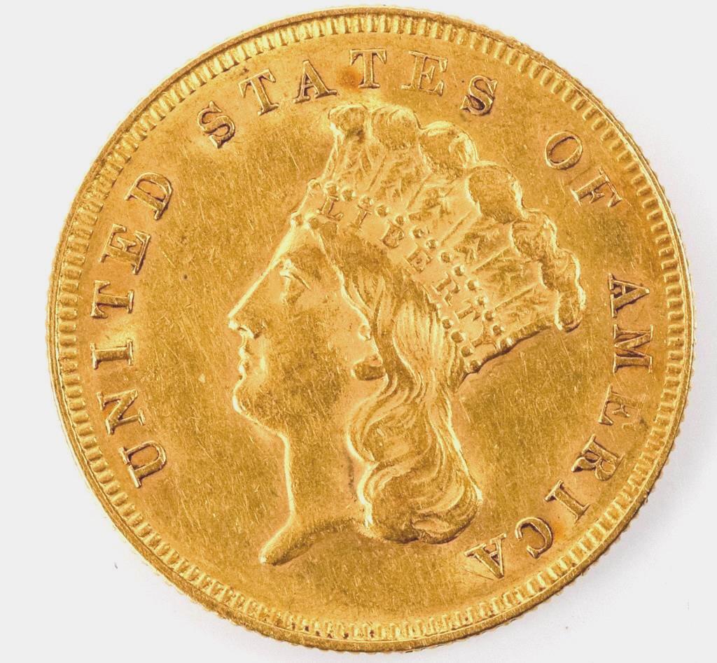 1878 $3 Gold RARE COIN - AU Grade (1 of 2)