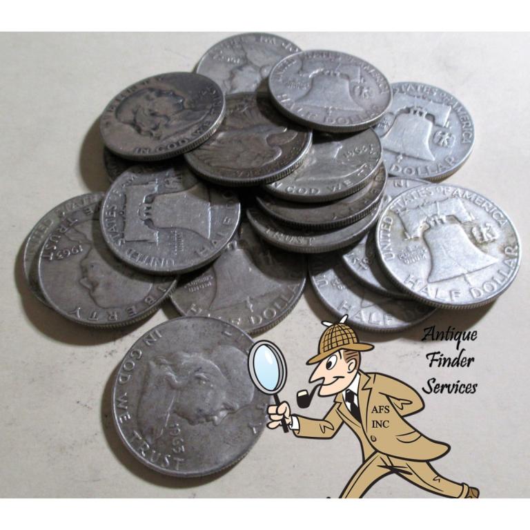 20 pcs. Franklin Half Dollars -90% Silver Mix Date (1 of 1)