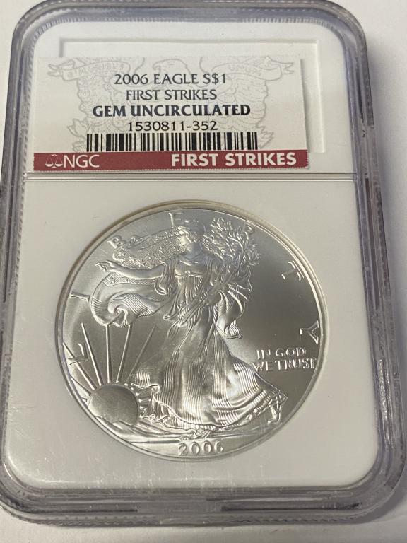 2006 US Silver Eagle GEM UNC NGC Holder (1 of 2)