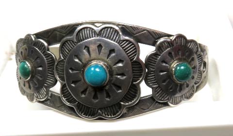 Turquoise and Sterling Indian Bracelet (1 of 3)