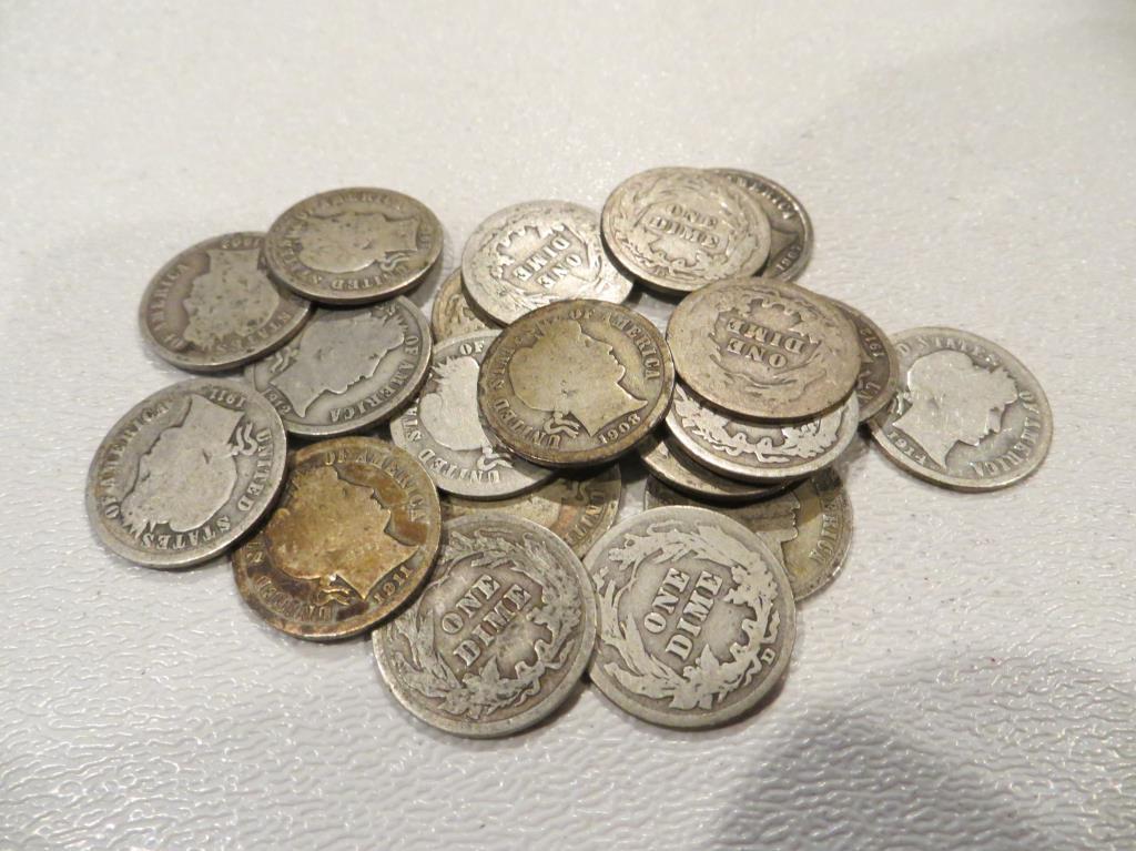 Lot of 20 Barber Dimes (1 of 1)