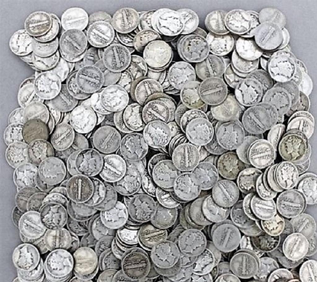 Lot of (100) Mercury Dimes -90% Silver: Items are as shown in image. Bidder is responsible for all grade and value. Please review all terms and understand shipping procedure prior to bidding.
