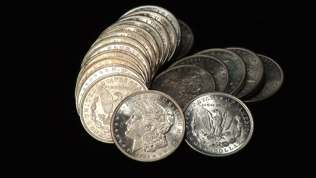 Roll of 1921 BU Morgan Silver Dollars (1 of 1)